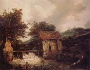 Jacob van Ruisdael Two Watermills and an open Sluice near Singraven oil painting picture wholesale